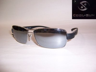 光寶眼鏡城(台南) COOL-SUN* 時尚偏光太陽眼鏡*鏡面水銀*方形正面特寬155mm,(4311C