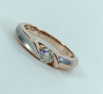 【全聯流當品】天然鑽石戒指 小資美鑽22分 585K金鑽戒 玫瑰金雙色   尾戒