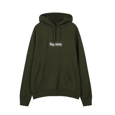 supreme box logo hoodie olive green