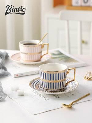 Bincoo咖啡杯碟套裝輕奢高檔精致家用網紅陶瓷馬克杯下午茶杯子