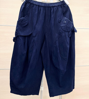 獨家！時尚魅力款💖全新 a la sha 藍色M號動物口袋織紋造型氣球褲 有型好百搭