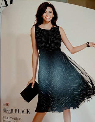 M'S GRACY 目錄款 黑底白點蝴蝶結紗質洋裝 日本製40🌸誠可小議 全館免運