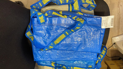 現貨~IKEA環保購物袋, 藍色, 55x37x35 公分/71 公升(三個)