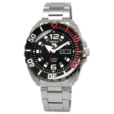 【金台鐘錶】SEIKO 精工 透明錶背 水鬼 防水100米 機械錶 (黑面) SRPB35K1