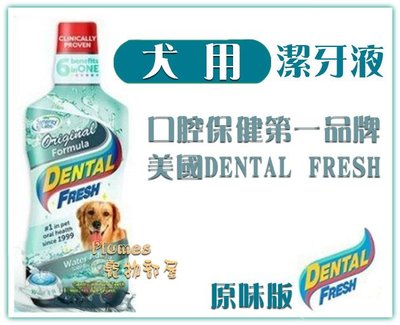 缺貨中【Plumes寵物部屋】美國DENTAL FRESH《犬用潔牙液-原味版》17oz-潔齒液/犬用漱口水【3罐免運】