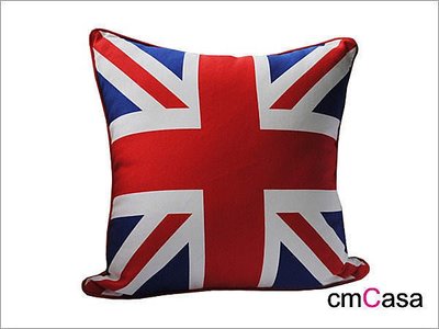 = cmCasa = [3480]後現代個性設計 紅包邊英國國旗抱枕套 鮮豔新上市