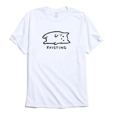 EXISTING Cat 短袖T恤 8色 貓 毛小孩 動物 可愛 趣味 印花潮T