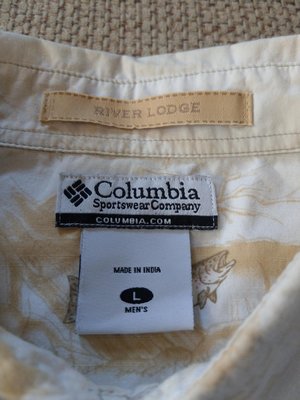 哥倫比亞Columbia 超特別短袖鮭魚襯衫 登山襯衫 XL號 大尺寸 大尺碼