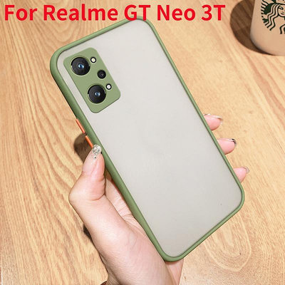 適用於 Realme GT Neo 3T Neo3T 手機殼超薄半透明啞光矽膠外殼磨砂質感硬質防震保護後蓋