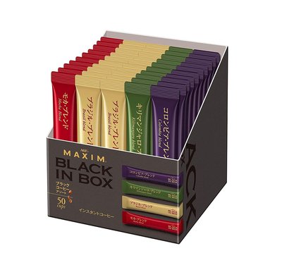 日本 AGF MAXIM 無糖即溶咖啡 50入 四種風味 黑咖啡 BLACK IN BOX 沖泡飲品 咖啡粉【全日空】