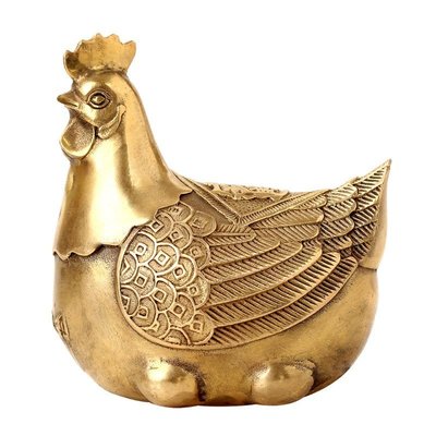 【熱賣精選】黃銅母雞擺件金雞桌面擺件生肖雞家居裝飾品擺設雞 4寸金色款母雞