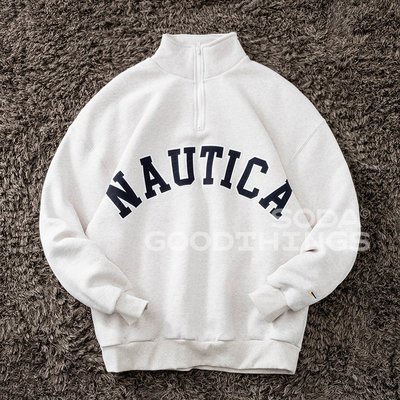 NAUTICA Arch Logo Cadet 半拉鏈套頭加絨衛衣外套 22aw 代購