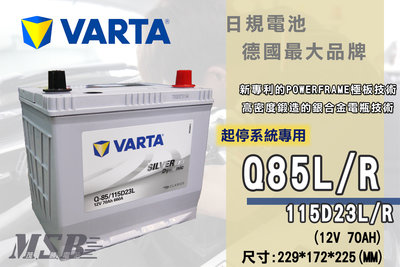 【茂勝電池】NEW VARTA Q85L/R 115D23L/R EFB 起停電池 華達 進口 免加水 銀合金 德國品牌