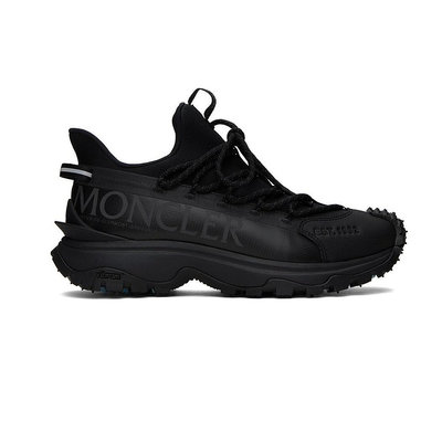 [全新真品代購-S/S24 新品!] MONCLER 黑色 LOGO 異材質拼接 運動鞋 / 休閒鞋