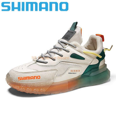 Shimano 男士遠足釣魚鞋防滑登山戶外運動透氣防水防穿釣魚鞋-都有