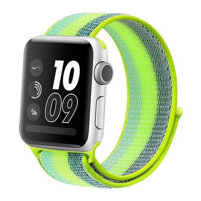 熱銷 適用於 Apple Watch 5新色條紋尼龍錶帶 45mm 41mm彩色條紋尼龍迴環 S1 S2 S3 S4代防