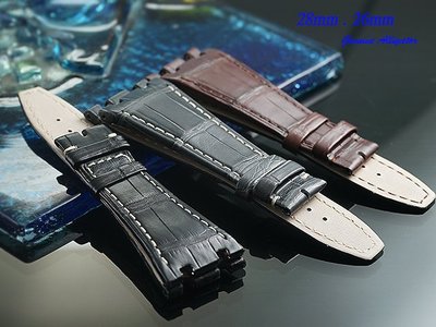 【時間探索】進口純正鱷魚皮- AP Royal Oak 皇家橡樹代用錶帶 ( 28mm.26mm )