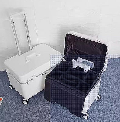攝影箱上翻蓋機長箱上皮箱小型鋁框攝影拉桿箱18寸橫款行李箱男女機長寸