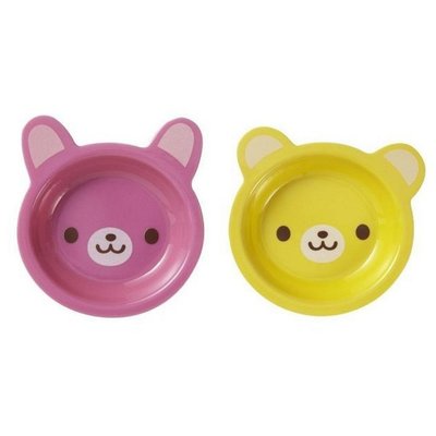 花見雜貨~日本進口 全新正版 TORUNE 動物造型 2入 美耐皿盤 兔子 小熊 造型盤子 塑膠盤 質感佳