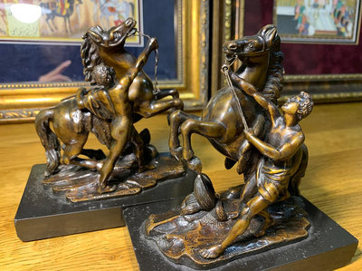 【二手】18世紀法國古董銅雕塑馴馬人20508【木清院】銅器 佛像 擺件