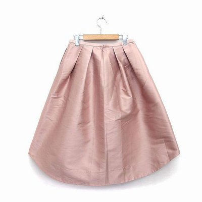 Demi-Luxe BEAMS 小禮服式抓折美裙真絲混紡 緞面平紋褶邊 氣質上品 藕粉色