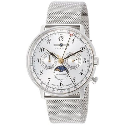 ZEPPELIN 齊柏林飛船 7036-M1 手錶 40mm 德國錶 白色面盤 銀色米蘭錶帶 男錶女錶