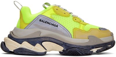 ～克莉絲丁時尚衣櫥～ Balenciaga Triple S 螢光黃 復古厚底老爹鞋