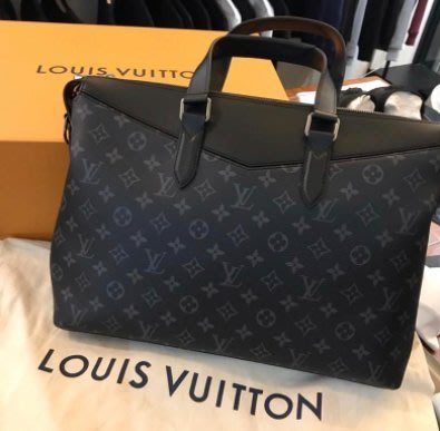 阿Sa二手 Louis Vuitton LV路易威登經典老花黑色公事包手提包可側背