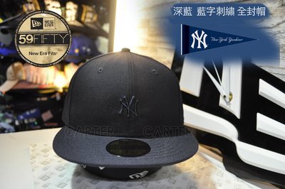 特價New Era MLB NY Yankees Navy 59fifty 紐約洋基深藍色迷你logo後方大字刺繡全封帽
