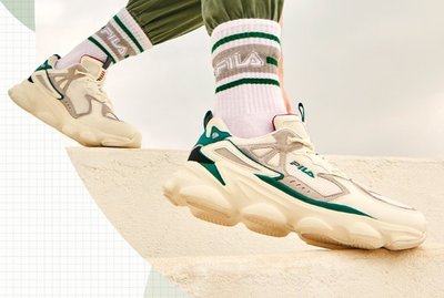 FILA 2020新款  棉花糖白 綠 休閒運動 老爹鞋 慢跑鞋 男女鞋 情侶鞋