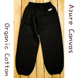 藍天畫布-100%有機棉 成人功夫褲-黑色XL，寬鬆舒適好穿，環保染色，台灣織造