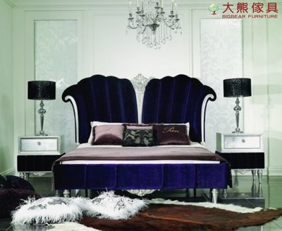 【大熊傢俱】8036 新古典 雙人床 床台 床架 公主床  歐式 法式 實木 布藝床