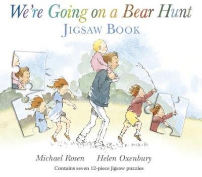 ＊小貝比的家＊WE'RE GOING ON A BEAR HUNT JIGSAW BOOK/厚紙板/3~6歲/拼圖書