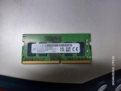 二手筆電用記憶體_美光_DDR4_3200 , 4G*2=8G ,  2隻不分售