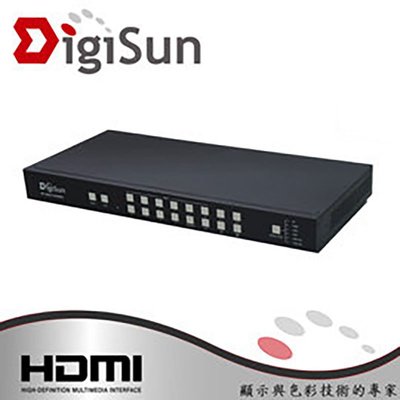 畫面輸出不黑屏或斷訊 DigiSun MV491 4K 9路HDMI畫面分割器(無縫切換) 專業型