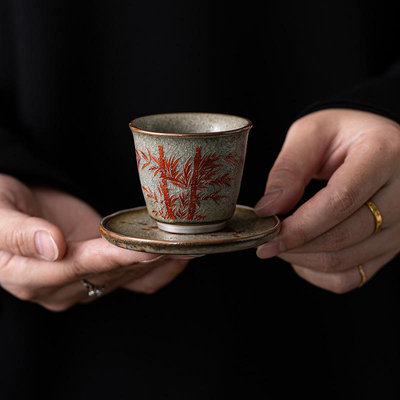 金小鋪 圍爐煮茶陶瓷茶杯日式簡約冰花釉茶杯主人杯單杯品茗杯功夫茶具kl