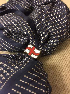 英格蘭 國旗 銅製 戒指 絲巾扣