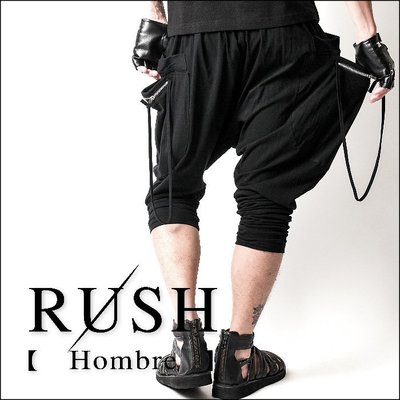 RUSH Hombre (曼谷空運 現貨) 設計師款雙側長綁繩立體口袋小飛鼠長褲 (男女皆可) (原價980)