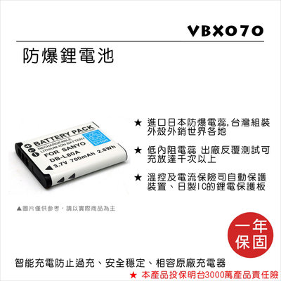 【數位小熊】FOR Panasonic 國際牌 VW-VBX070/D-LI88/DB-L80 VBX070 電池