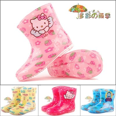 HELLO KITTY 防滑可愛卡通兒童雨鞋雨靴水晶雨靴水鞋套鞋男女童