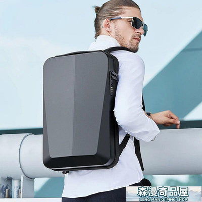 筆電包.電腦包-.班歌超薄男士商務背包EVA硬殼抗壓防盜雙肩包15.6寸筆記本電腦包