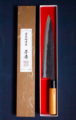 『好光』日本的職人（匠）手工刀子『牛刀』白紙２號７寸(21cm)　両刃