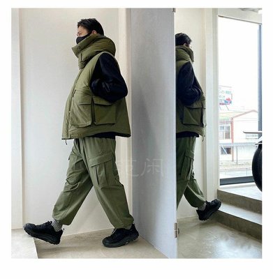 daiwa日系男女寬鬆休閒多口袋機能馬甲 冬季保暖羽絨棉服背心