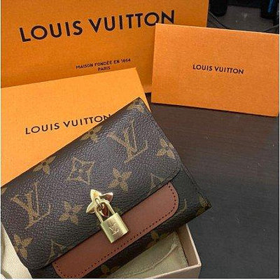 LV LOUIS VUITTON女士零錢包拉鏈包 短夾 FLOWER M67504 小型錢包