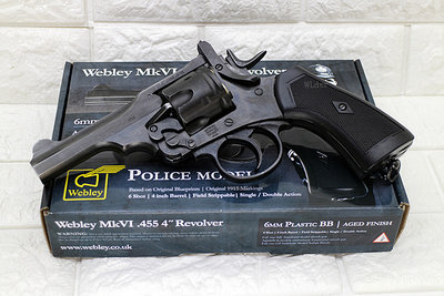 [01] WG Webley MK6 英國折輪 CO2槍 4吋 警用版 舊黑( 左輪手槍左輪槍BB彈BB槍玩具槍風化舊化
