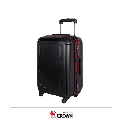 【Chu Mai】CROWN C-F2501 十字彩框拉桿箱 行李箱 旅行箱 -黑色紅框(19.5吋行李箱)