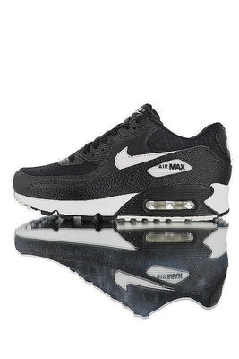 Nike Air Max 90 Essential 休閑運動 慢跑鞋“黑皮荔枝紋白鉤”325213-060 男女鞋【ADIDAS x NIKE】