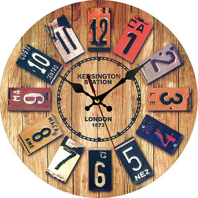 爆款熱銷鐘表 歐式創意木質時鐘 客廳臥室裝飾圓形掛鐘