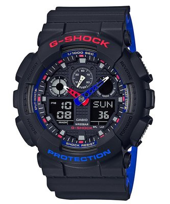 【金台鐘錶】CASIO 卡西歐 G-SHOCK (紅、白、藍) 三色為主題 GA-100LT-1A