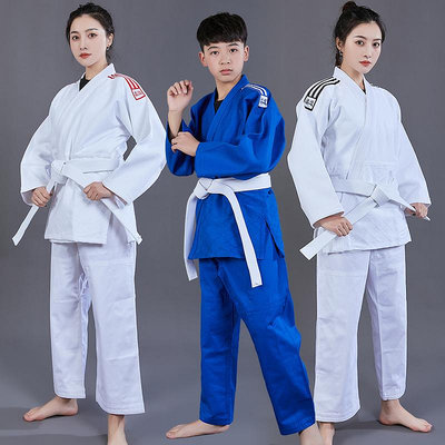柔道服肩條款白色藍色兒童成人男女專業柔道服訓練服比賽服定制